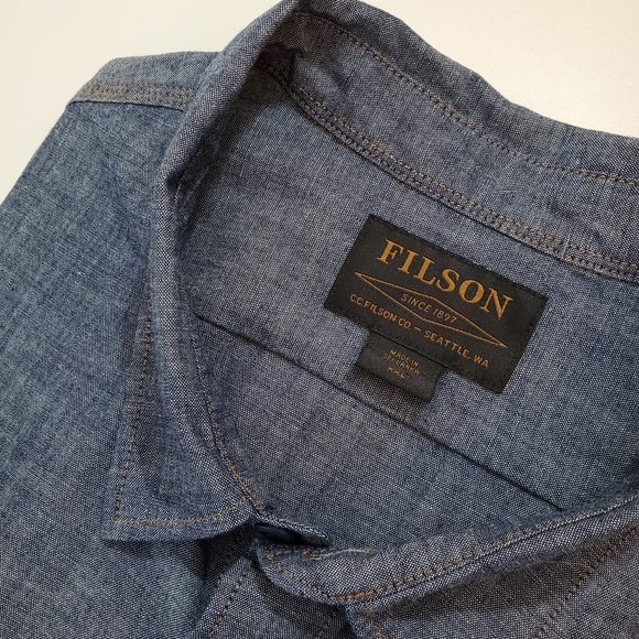 Filson Blue Casual Button Down Shirt - Picture 1 of 11